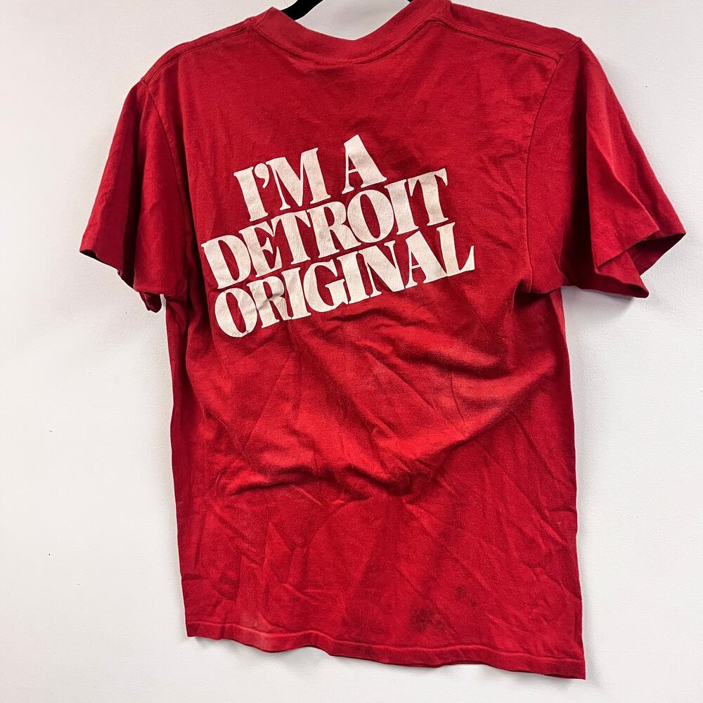 Vintage Graphic Tee Radio Station Detroit Original Distressed LG 1970s